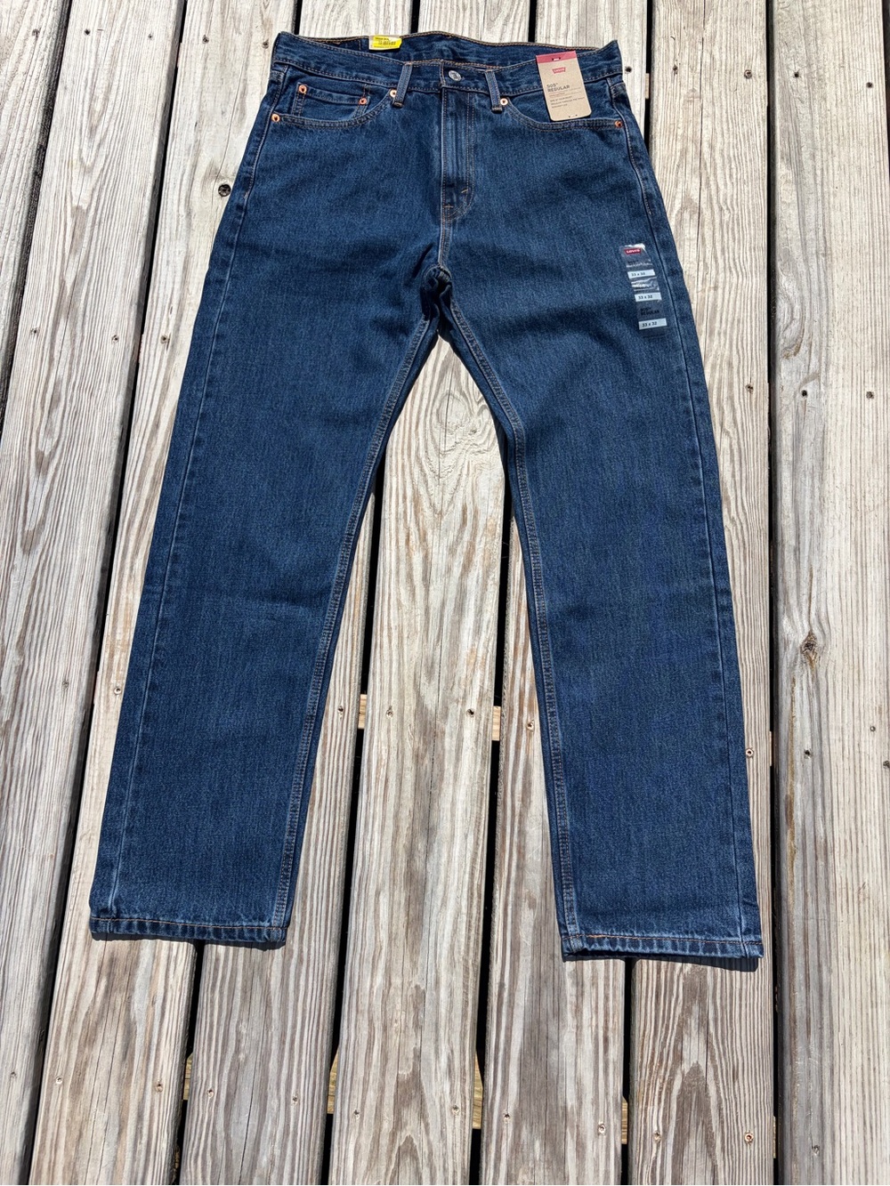 Levis 505 Regular Fit Jeans, Size 33x32 Blue Straight Leg NWT New Classic